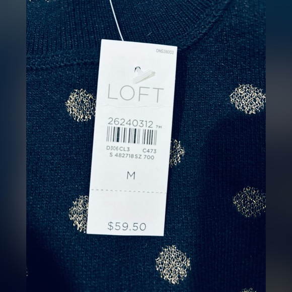 LOFT POLKA DOT SWEATER (MED) NWT - Picture 13 of 15